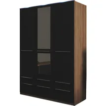 Priess Wäscheschrank Barcelona 140 x 193 x 54 cm Braun/Schwarz