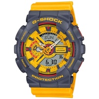Casio G-Shock | Sportliche Farbserie der 90er Jahre | gelbes Harzarmband GA-110Y-9AER