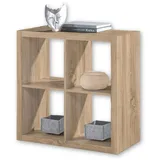 Stella Trading STYLE Eiche Sonoma Optik, ideal für Faltboxen - Praktisches Raumteiler Regal mit offenen Fächern - 77 x 77 x 38 cm (B/H/T)