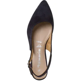 TAMARIS Damen Sling Pump mit Blockabsatz Leder, blau, 37 EU