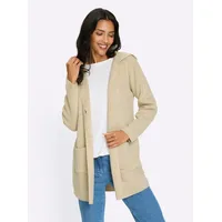 Sieh an! Longstrickjacke in beige-champagner-meliert | Gr.: 46
