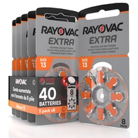 40 Hörgerätebatterien Rayovac Extra 13. 5x8 Stück