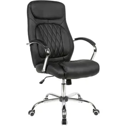 KADIMA DESIGN Bürostuhl: Modernes Design, bequeme Polsterung, ergonomische Rückenlehne, einstellbare Wippmechanik, großes Fußkreuz.