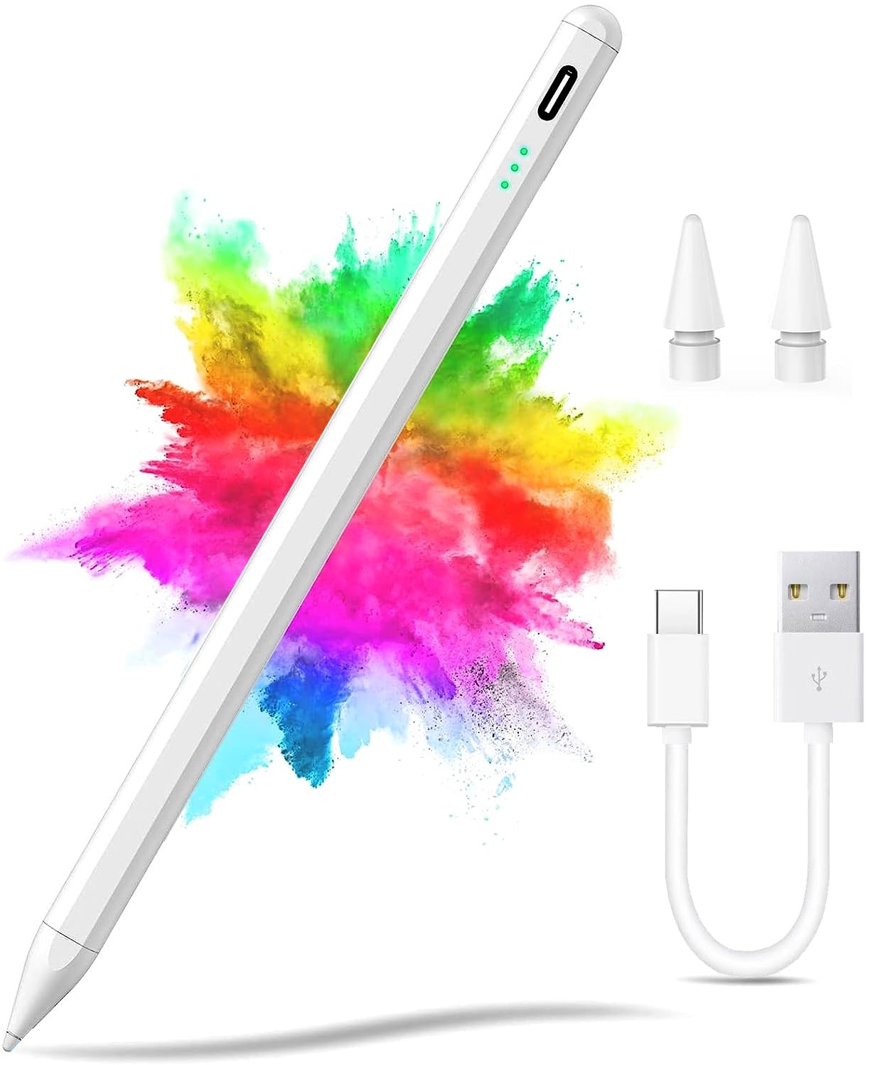 Stylus Stift für Apple iPad Pro/Air (2018-2022)-Hochpräzise, Handflächenerkennung, 4 LED-Anzeige, Neigungsempfindlich, Magnetisches Pen Kompatibel mit iPad/iPad Pro/iPad Mini/iPad Air