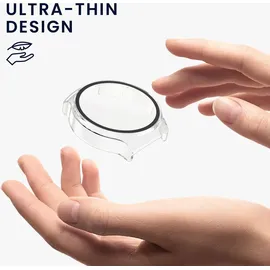 kwmobile 2x Cover kompatibel mit Huawei Watch 4 Pro Space Edition Hülle - Fullbody Fitnesstracker Case Set aus Glas - Transparent Schwarz