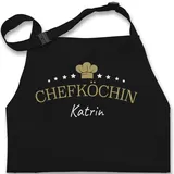 Kinderschürze Schürze Kinder Jungen Mädchen - Kochschürze - Chefköchin mit Name - Geschenk Mama Küche Geburtstag Weihnachten Muttertag - 7-14 Jahre - Schwarz - kinderkochschürze koch - 7-13 Jahre