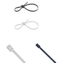 100 Stk. Kabelbinder mit Doppelkopf weiß/schwarz verschiedene Größen Wahl 7281 7298 7267 7274