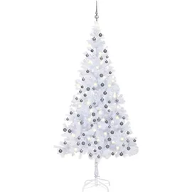 vidaXL Künstlicher Weihnachtsbaum grau/weiß 210 cm