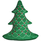 BUTLERS Dekokissen Weihnachtsbaum Samt 30x30 cm – X-Mas – Weiches Zierkissen Weihnachten mit Bezug und Füllung | Kuschelige Deko Tannenbaum grün | Dekoratives Weihnachtskissen Sofakissen Wohnzimmer