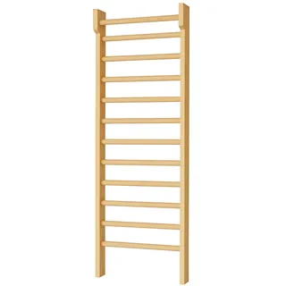 Dynamic24 Holz Kletterwand 225x70cm Kinderzimmer Sport Sprossenwand Turnwand Wandleiter