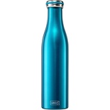 Lurch 240861 Isolierflasche/Thermoflasche für heiße und kalte Getränke aus doppelwandigem Edelstahl 0,75l,wasserblau