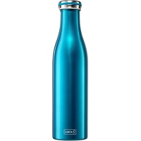 Lurch 240861 Isolierflasche/Thermoflasche für heiße und kalte Getränke aus doppelwandigem Edelstahl 0,75l,wasserblau