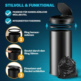 monzana Mülleimer 50 l Schwarz