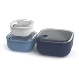 Rotho 3er Set Frischhaltedosen ELA , Farbe:Blau & Weiß - Blau/Weiß