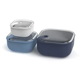 Rotho 3er Set Frischhaltedosen ELA , Farbe:Blau & Weiß - Blau/Weiß