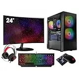 VIST Gaming PC Komplett Set R5 3600 RTX 3060 32GB SSD 1TB WiFi W11 24"