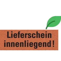 Aufkleber I Warnetikett Lieferschein innenliegend!, rot, Graspapier, 147x50mm, 6/Bogen