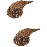 VANZACK 2stücke Rattan Aufbewahrungskorb Multifunktioneller Geflochtener Korb Für Snacks Und Dekoration Für Wohnzimmer Und Küche Modernes Design Handgefertigt Und Vielseitig Einsetzbar