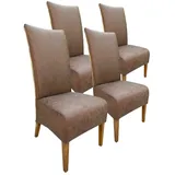 Amagohome Stuhl Rattanstühle Esszimmer Stühle Antonio Polsterstühle braun Polster Wild