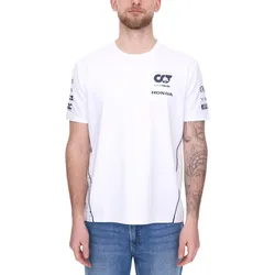 ALPHATAURI Formel 1 F1 Herren Baumwoll-Shirt Rundhals-Shirt Freizeit-Shirt SAT23026 Weiß - XS