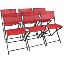 Möbel Kraft Gartenstuhl 6er Set Rot