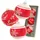 Krebs Glas Lauscha Christbaumkugeln Weihnachtskugeln Glas Ø 8 cm 3 Stück rot matt/weiß