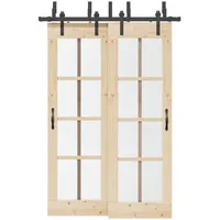 VidaXL Schiebetürbeschlag-Set 152,5 cm Stahl Schwarz