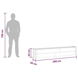 vidaXL Hochbeet 200 x 30 x 36 cm Schwarz