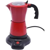 Kaffeemaschine Espressokocher Mokka Kanne Maker Topf Italienische Espressomaschine FüR Espressotassen Elektrische Kaffeekocher Maschine Mit Basis Italia Filterkaffeemaschine 300 ML 6 Tassen (Rot)