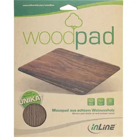 InLine InLine® WoodPad, Echtholz Mauspad, Walnuss, 240x200mm
