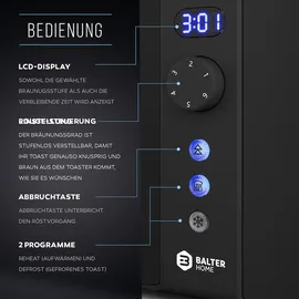 Balter Home Balter Toaster TS-04-LCD Schwarz Langschlitz