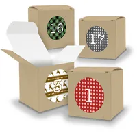Adventskalender zum Füllen 24x Würfel BRAUN 650mm inkl Stickerbogen V05 Z06