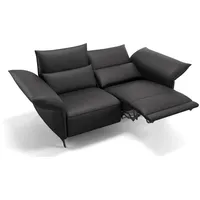 Sofanella 2-Sitzer Leder CUNEO, Relaxsofa, Designsofa, Designer Couch, Italienisches Sofa, 2er Sofa schwarz