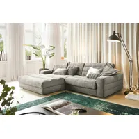 KAWOLA Sofa LANA Ecksofa Cord steingrau Recamiere links - Grau