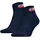 Levi's Unisex 2er Pack Sportsocken - Mid Cut SPRTWR, Logo, einfarbig Blau 39-42