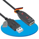 PureLink Sonero® USB 2.0 Kabel, aktives Verlängerungskabel mit Signalverstärker, Datenkabel, A Stecker auf A Buchse, 480 Mbit/s, 10.0m, schwarz