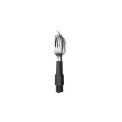 Mepal Besteck Set Campingbesteck, 3-teilig mit Halteclip 105756040400  , Farbe: schwarz