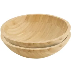BIOZOYG 2 Stück Bambusschalen Ø19,5cm, 660ml - Bambusschüsseln, Salatschüsseln, Müslischalen, für Buddha-Bowls, umweltfreundliche Servierschalen