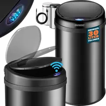 monzana Sensor Mülleimer schwarz 30L
