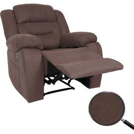 MCW Fernsehsessel MCW-J57 Wildleder-Optik 80 x 100 x 90 cm Braun mit Fernbedienung
