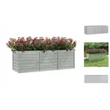 vidaXL Garten-Hochbeet 240x80x77 cm Verzinkter Stahl Silbern