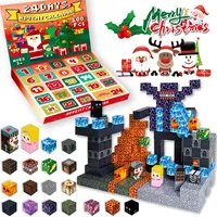 Adventskalender 2024 kinder Magnetische Bausteine Magnetic Building Blocks Baue Dunkel Burg 24 Überraschungen Dunkle Burg Weihnachten steht vor der Tür Spielzeug ab 4 5 6 7 8 9 10 Jungen