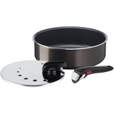 Tefal Ingenio L1509002 Set von 3 Räumen, Sauteuse 24 cm + Deckel + Griff, keine Induktion, Nicht -Schicht, in Frankreich hergestellt