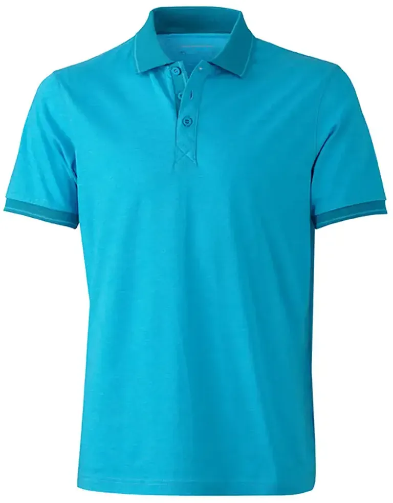 Polo-Shirt Melange "JN706" - 3XL - turquoise-melange/turquoise