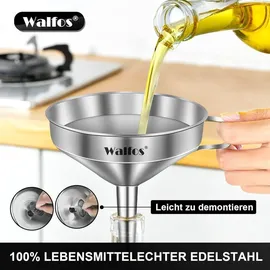 luxuskollektion Walfos Edelstahl Trichter Set 3er Pack mit 2 Siebfilter und Reinigungsbürste
