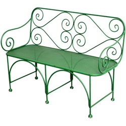 Casa Padrino Gartenbank mit perforirter Sitzfläche - Art Deco Gartenmöbel