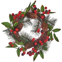 Krist+ Weihnachtskranz braun rot grün Kunststoff 30 x 10 x 30 cm