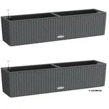 LECHUZA Balconera Cottage 80 Komplettset 80 x 19 x 19 cm Granit
