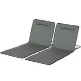 Outsunny Strandliege 2er Set grau Stahl B/H/L: ca. 53x35x124 cm - Grau