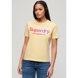 Superdry T-Shirt - Gelb,Lila,Rosa - L